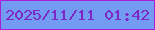 文字の大きさ：3、枠の色：a71ed5、背景の色：739bf1、文字の色：7d27c6 無料ブログパーツのブログ時計