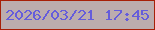 文字の大きさ：1、枠の色：a72008、背景の色：bcadae、文字の色：655ddb 無料ブログパーツのブログ時計