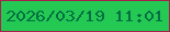 文字の大きさ：3、枠の色：a7204c、背景の色：24c953、文字の色：016f42 無料ブログパーツのブログ時計