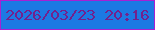 文字の大きさ：3、枠の色：a720d3、背景の色：1c79e3、文字の色：72218d 無料ブログパーツのブログ時計