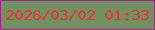 文字の大きさ：2、枠の色：a7228a、背景の色：729161、文字の色：e9363e 無料ブログパーツのブログ時計