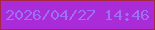 文字の大きさ：2、枠の色：a72641、背景の色：aa2cd9、文字の色：9e6ff1 無料ブログパーツのブログ時計