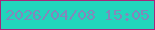 文字の大きさ：3、枠の色：a7267a、背景の色：22d5bc、文字の色：8387bb 無料ブログパーツのブログ時計