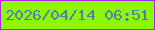 文字の大きさ：4、枠の色：a729ee、背景の色：8cf803、文字の色：527ca9 無料ブログパーツのブログ時計