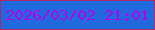 文字の大きさ：5、枠の色：a72b69、背景の色：216add、文字の色：b203ed 無料ブログパーツのブログ時計