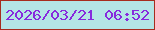 文字の大きさ：5、枠の色：a72c1e、背景の色：b4e5e5、文字の色：872add 無料ブログパーツのブログ時計