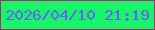 文字の大きさ：4、枠の色：a72e70、背景の色：18f569、文字の色：6262fd 無料ブログパーツのブログ時計