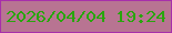 文字の大きさ：2、枠の色：a72faa、背景の色：b87492、文字の色：28a60d 無料ブログパーツのブログ時計