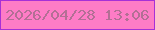 文字の大きさ：1、枠の色：a730d6、背景の色：fe7cc6、文字の色：b36f95 無料ブログパーツのブログ時計