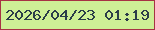 文字の大きさ：2、枠の色：a73344、背景の色：cef096、文字の色：2b3d49 無料ブログパーツのブログ時計