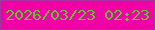 文字の大きさ：3、枠の色：a7339e、背景の色：f001a6、文字の色：5dc630 無料ブログパーツのブログ時計