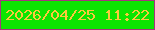 文字の大きさ：3、枠の色：a7347e、背景の色：0ce501、文字の色：fac93c 無料ブログパーツのブログ時計