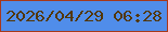 文字の大きさ：3、枠の色：a7381b、背景の色：508dea、文字の色：533704 無料ブログパーツのブログ時計