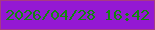 文字の大きさ：2、枠の色：a73a84、背景の色：9418d3、文字の色：138510 無料ブログパーツのブログ時計