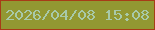 文字の大きさ：5、枠の色：a73c17、背景の色：929832、文字の色：a8c9a9 無料ブログパーツのブログ時計