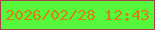 文字の大きさ：5、枠の色：a73f4c、背景の色：56f73d、文字の色：d1830c 無料ブログパーツのブログ時計