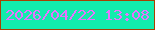 文字の大きさ：1、枠の色：a74000、背景の色：12ecac、文字の色：e574fe 無料ブログパーツのブログ時計