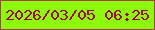文字の大きさ：3、枠の色：a7404c、背景の色：8dfa0c、文字の色：9f093e 無料ブログパーツのブログ時計