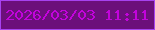 文字の大きさ：5、枠の色：a742f0、背景の色：6c0f7b、文字の色：c204db 無料ブログパーツのブログ時計