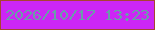 文字の大きさ：1、枠の色：a74431、背景の色：cc26f5、文字の色：699ea9 無料ブログパーツのブログ時計