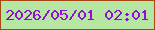 文字の大きさ：1、枠の色：a74718、背景の色：b5e7a3、文字の色：8f10d1 無料ブログパーツのブログ時計