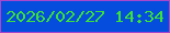 文字の大きさ：2、枠の色：a747cb、背景の色：054ddd、文字の色：3be03d 無料ブログパーツのブログ時計