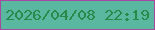 文字の大きさ：3、枠の色：a748a3、背景の色：5bb8a0、文字の色：288948 無料ブログパーツのブログ時計