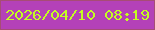 文字の大きさ：1、枠の色：a74c75、背景の色：b441b8、文字の色：c3fd22 無料ブログパーツのブログ時計