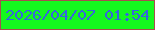 文字の大きさ：1、枠の色：a74d4e、背景の色：14f81e、文字の色：3566de 無料ブログパーツのブログ時計