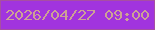 文字の大きさ：5、枠の色：a74fa2、背景の色：a134de、文字の色：cda195 無料ブログパーツのブログ時計