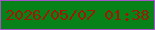 文字の大きさ：5、枠の色：a751cc、背景の色：068219、文字の色：9e1906 無料ブログパーツのブログ時計