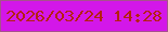 文字の大きさ：3、枠の色：a7528c、背景の色：d317e9、文字の色：b42110 無料ブログパーツのブログ時計