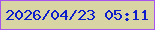 文字の大きさ：4、枠の色：a754ee、背景の色：d9d4a4、文字の色：0e1dcb 無料ブログパーツのブログ時計