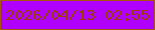 文字の大きさ：4、枠の色：a7570c、背景の色：b101fe、文字の色：9a3e0a 無料ブログパーツのブログ時計