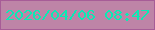 文字の大きさ：2、枠の色：a75c97、背景の色：be84a7、文字の色：0beab4 無料ブログパーツのブログ時計
