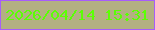 文字の大きさ：2、枠の色：a75dfa、背景の色：b3b082、文字の色：5bff04 無料ブログパーツのブログ時計