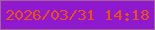 文字の大きさ：5、枠の色：a76295、背景の色：8e19ce、文字の色：ed5111 無料ブログパーツのブログ時計