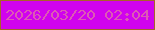 文字の大きさ：2、枠の色：a76329、背景の色：d003ee、文字の色：dd5ab3 無料ブログパーツのブログ時計