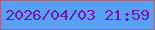 文字の大きさ：3、枠の色：a76388、背景の色：56a1f4、文字の色：7d15a0 無料ブログパーツのブログ時計