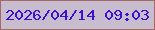 文字の大きさ：1、枠の色：a76868、背景の色：c8bdce、文字の色：3e10cf 無料ブログパーツのブログ時計