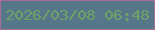 文字の大きさ：5、枠の色：a76d98、背景の色：56778a、文字の色：70a267 無料ブログパーツのブログ時計