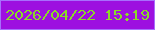 文字の大きさ：5、枠の色：a76ffd、背景の色：9d10e0、文字の色：8ad928 無料ブログパーツのブログ時計