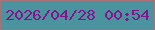 文字の大きさ：1、枠の色：a77176、背景の色：4b939e、文字の色：82158c 無料ブログパーツのブログ時計