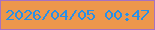 文字の大きさ：1、枠の色：a771c1、背景の色：ed974c、文字の色：2790e8 無料ブログパーツのブログ時計