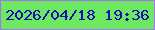 文字の大きさ：1、枠の色：a771f7、背景の色：6ce961、文字の色：180bb8 無料ブログパーツのブログ時計