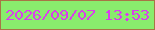文字の大きさ：3、枠の色：a77545、背景の色：89ec6d、文字の色：da3eed 無料ブログパーツのブログ時計