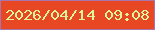 文字の大きさ：5、枠の色：a775ab、背景の色：e84723、文字の色：e0f49a 無料ブログパーツのブログ時計
