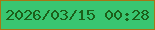 文字の大きさ：3、枠の色：a77614、背景の色：39c671、文字の色：1c6019 無料ブログパーツのブログ時計