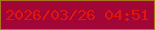 文字の大きさ：2、枠の色：a7761f、背景の色：a10637、文字の色：e4160c 無料ブログパーツのブログ時計