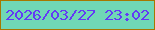文字の大きさ：4、枠の色：a77700、背景の色：70d7b6、文字の色：633af5 無料ブログパーツのブログ時計